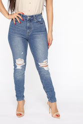 The Mixer Distressed Skinny Jeans - Medium Blue Wash Ins Street